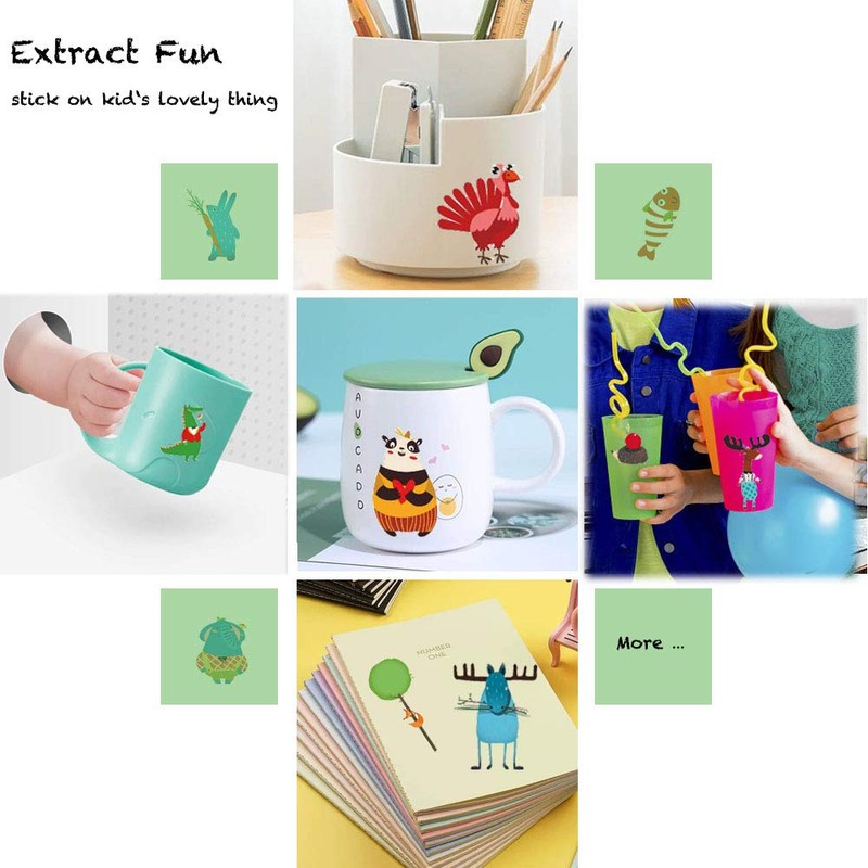 Children's Animal Tattoo Set, 255 Pieces, Colourful Temporary Tattoos