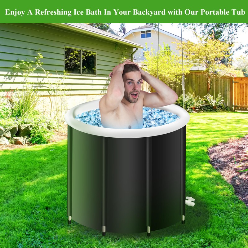 CRYSTAL LEMON Inflatable Cold Plunge Tub with Alloy Support Rods