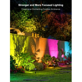 ANGELHALO Smart Landscape Spotlights,IP65 Waterproof Outdoor Spot Lights 2000LM Dimmable RGBCW Pathway Lights Work with Alexa, Spot Lights for Christmas Outdoor Decoration, 4 Pack