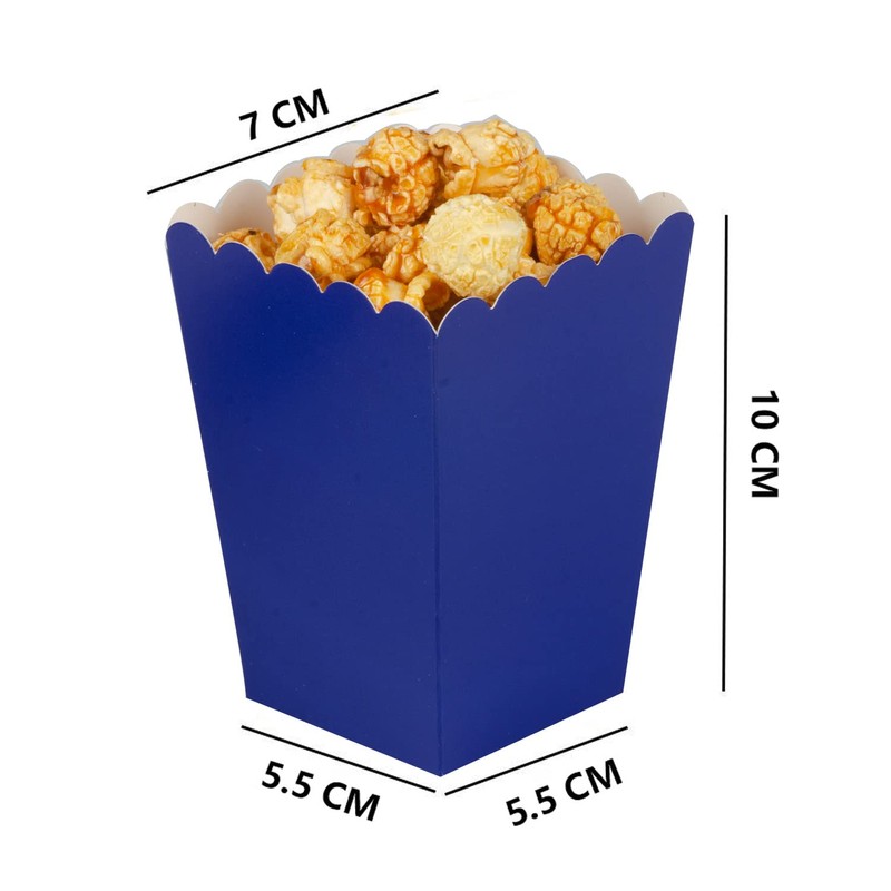 Ainmto 24PCS Navy Blue Popcorn Boxes Mini Paper Popcorn Containers
