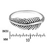 AeraVida Vintage .925 Sterling Silver Feather Leaf Statement Band Ring