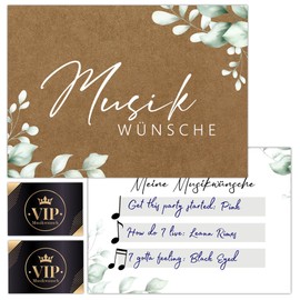 Eummel 50 Magical Music Wish Cards Wedding | Music Wish DJ Cards | Music Wish Cards Birthday | Music Wishes | Music Cards Party Cards