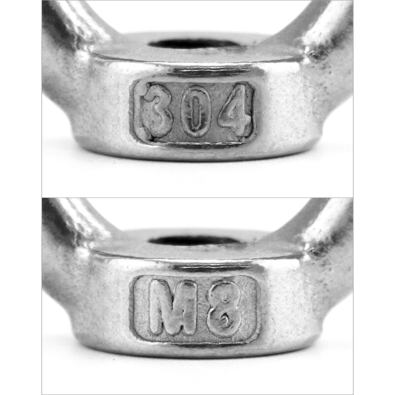 QWORK® 10 Pieces M8 Lifting Ring Nuts, 304 Stainless Steel,