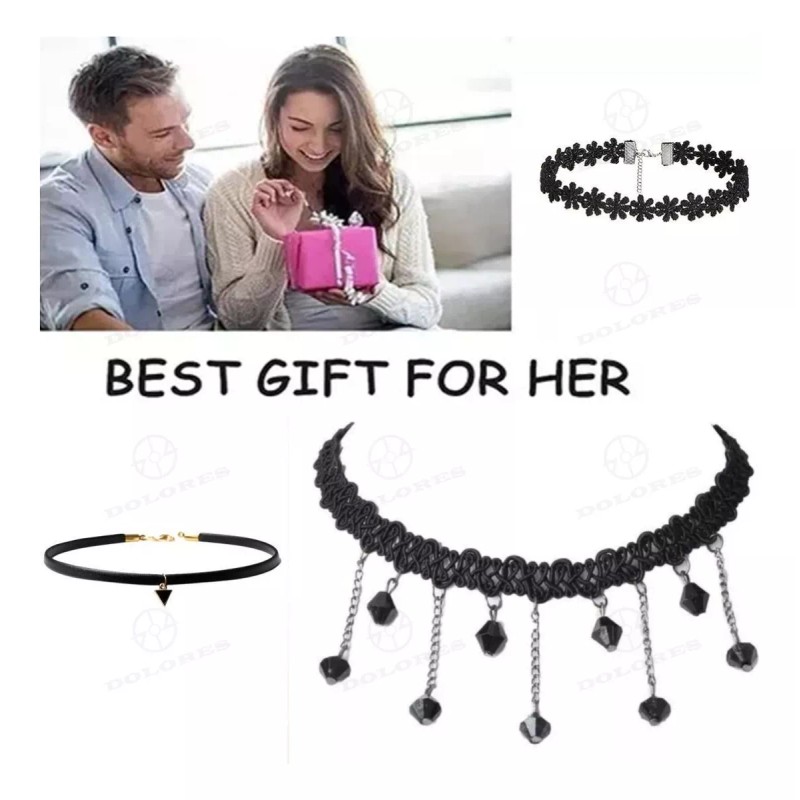 Dolores 15pcs Collar Choker Gargantilla Moda Joyería Mujer Cadenas