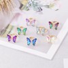 8 Pcs Gold Plated 3D Butterfly Rings Acrylic Adjustable Open
