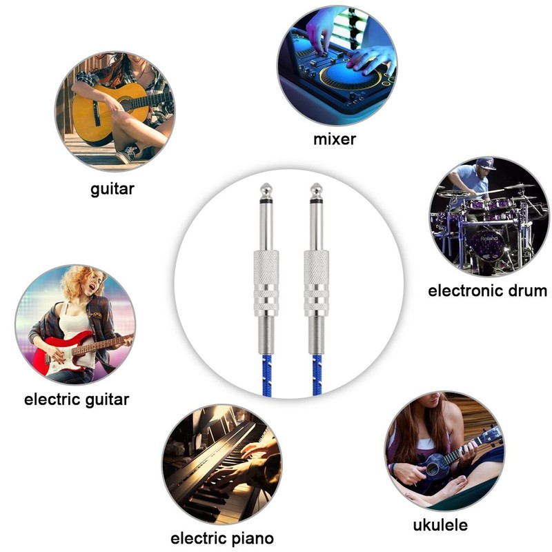 Cable de Guitarra, Cable de Audio Mono para Bajos Macho