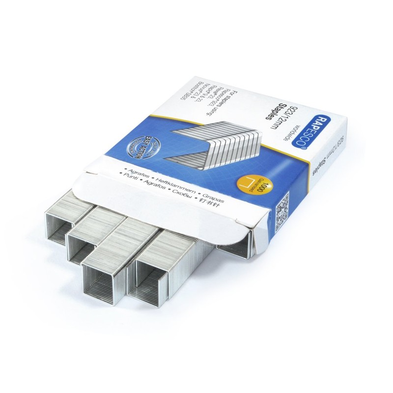 Rapesco 1238 923/12mm, Typ 23 verzinkte Heftklammern, 1000 Stück