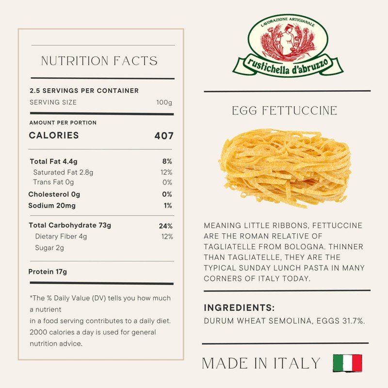 Rustichella d'Abruzzo Egg Fettuccine" to " Rustichella d'Abruzzo Egg Fettuccine