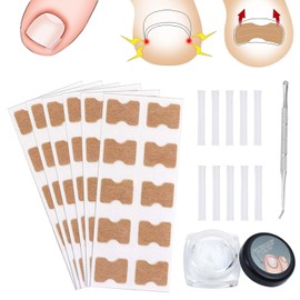 Ingrown Toenails Set, Toenail Correction, Toenail Patch, Toenail Correction Patch, 60 Pieces Ingrown Toenails Correction Patch with Pedicure Tools, Correction Sticker Toe Nail