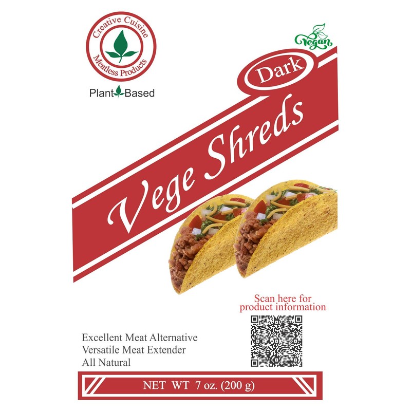 Vege Shreds Dark, Veggie Shreds, Veggie Meat (7 ounce package)