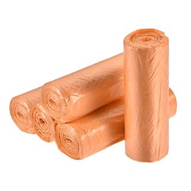 MECCANIXITY Bolsas de basura pequeñas de 2 a 4 galones para cesta de basura para cocina, oficina, baño, recámara, naranja, 100 unidades / 5 rollos