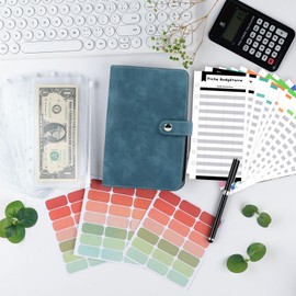 Budget Planner, French A6, Money Organiser, Budget Planner with 12 Binder Pockets, 12 Budget Sheets, German, Savings Book for Travel, Diary and Gift