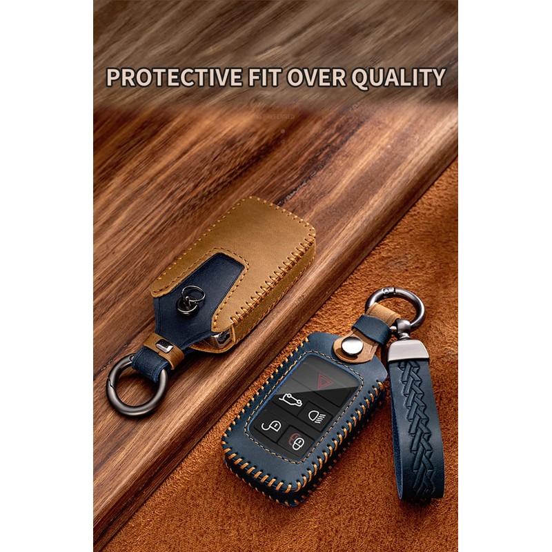 ontto Leather Car Key fob Cover fit for Defender Discovery