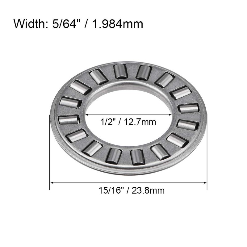 uxcell NTA815 Thrust Needle Roller Bearings 1/2" Bore 15/16" OD