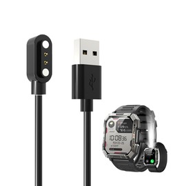 BOVUGAC for IOWODO W60 Smart Watch Charger, Magnetic Replacement USB Charging Cable Compatible with IOWODO W60 Smart Watch Accessories(Black)