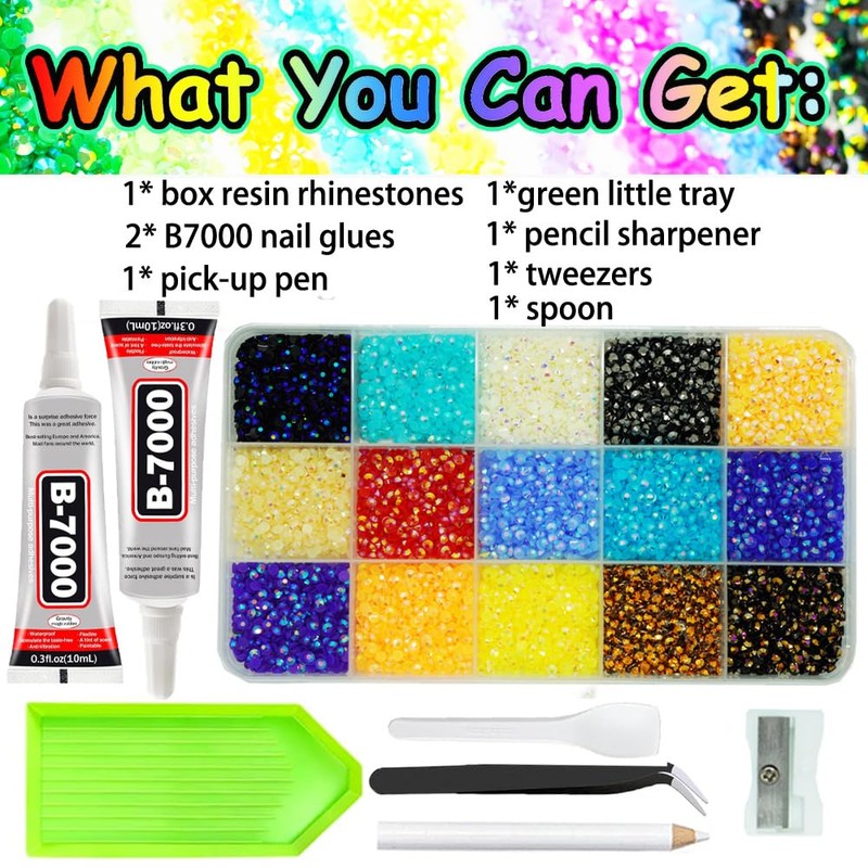 CUKUNAL Bedazzling Kit with 2 pcs Glues And 5 Tools,