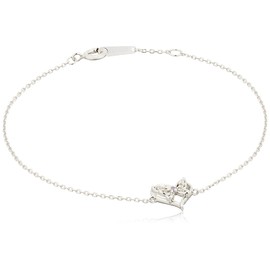 Anna Sui 925 Silver Heart Butterfly Motif Bracelet SAUB0137LSXV, Silver, No Gemstone