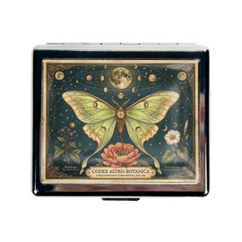 7 Days Chromed Shiny Silver Pill Organizer with Mirror Inside Has 8 Separate Compartments Rectangle,Versatile Storage for Medication - Ideal Travel Accessory (A Beautiful Butterfly)