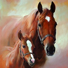 20 Napkins Horse Foal Farm Mare Horse Family 33 x 33 cm
