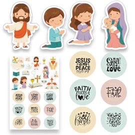 Joyful Artistry 300/600 Christian Stickers, Religious Stickers for Kids, Prayer Board Supplies, Christian Party Favors for Kids, Kids Christian Stickers, Jesus Stickers (600)