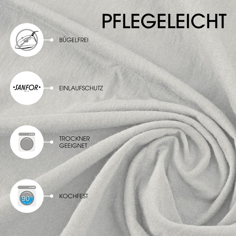 CelinaTex Lucina Fitted Sheet Cotton 140x200-160x200 cm silver grey