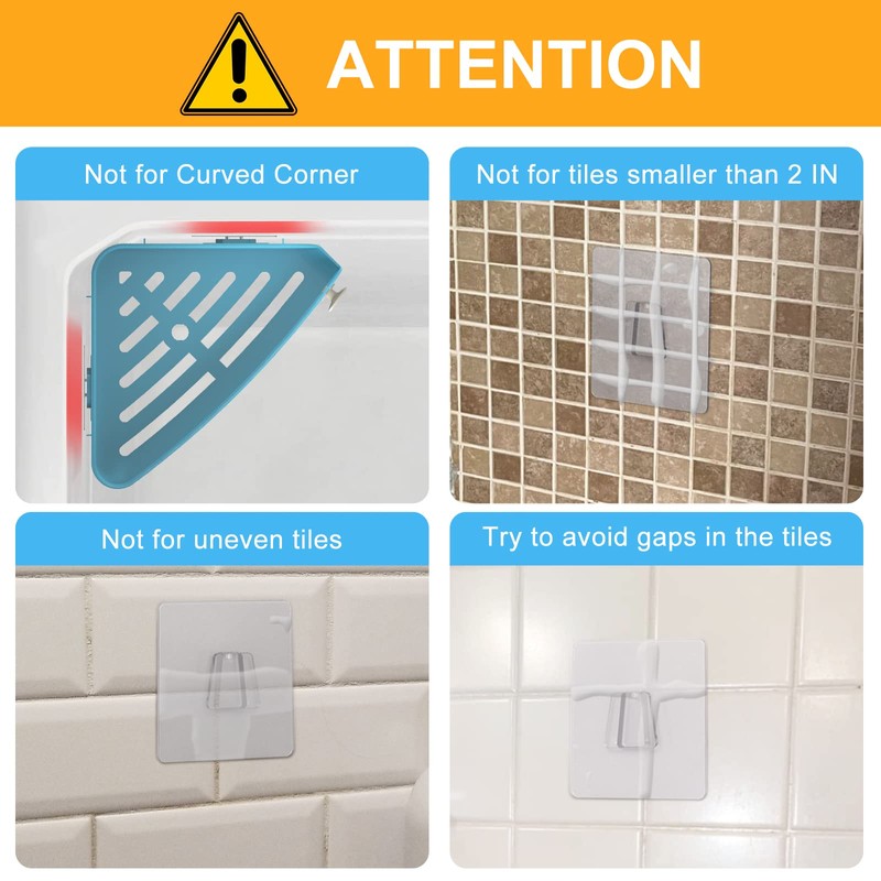 Sotfamily Corner Shower Caddy, 4 Pack Adhesive Corner Shower Shelves