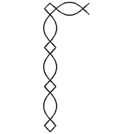 1.25"x 12.5" Cable Border with Corner Quilting Stencil - NS82