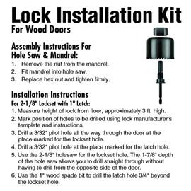 IVY Classic 27002 3-Piece Carbon-Steel Lock Installation Kit for Wood Doors, Carded