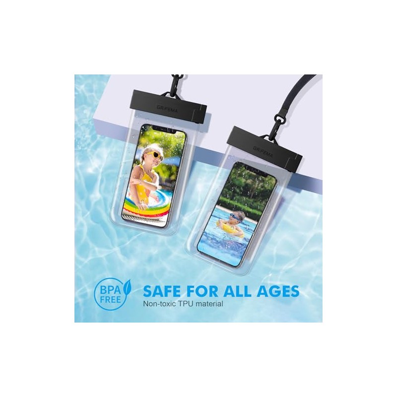 GRIFEMA Waterproof Phone Pouch 2 Pack - IPX8 Protection