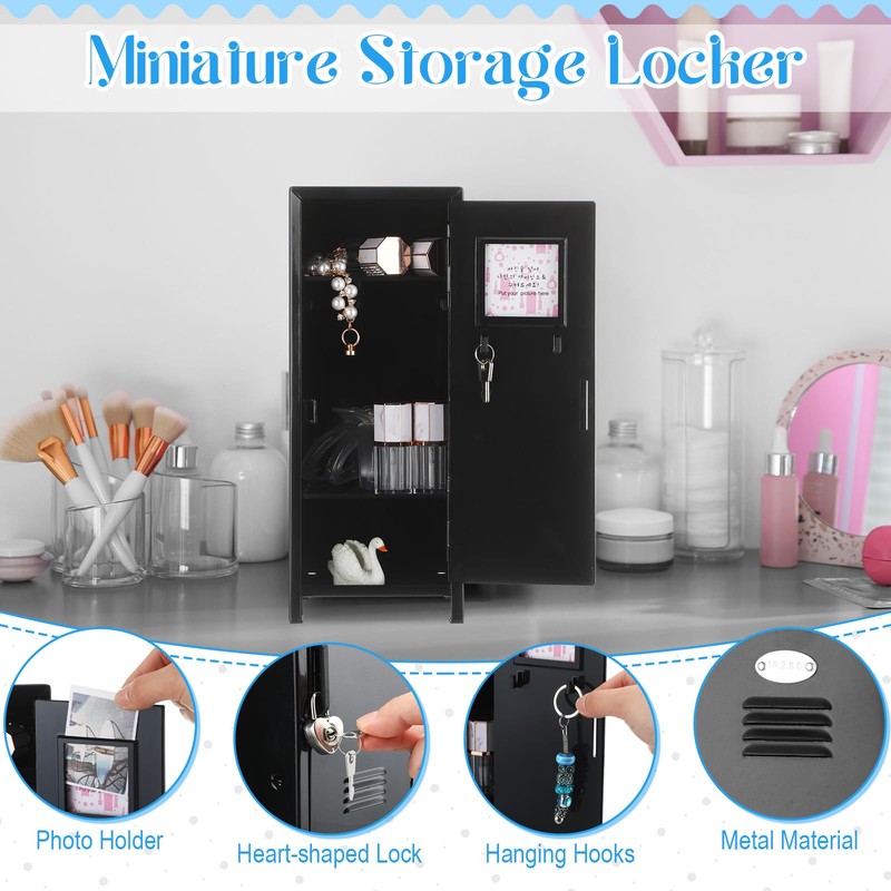 Vercraft Mini Locker with Lock Keys Stickers 10.8inch Small Storage
