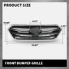 G-PLUS Front Bumper Grille Grill Assembly Black Shell Silver Insert