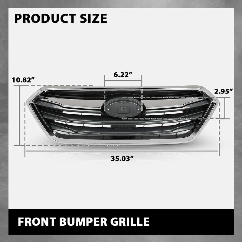 G-PLUS Front Bumper Grille Grill Assembly Black Shell Silver Insert