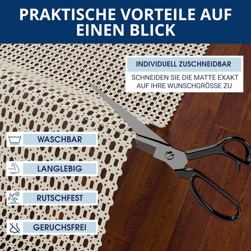 MEISTERWERK Non-Slip Carpet Underlay, Non-Slip Mat for Carpets and Runners,