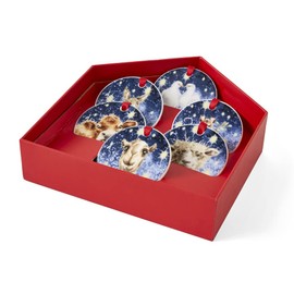 Royal Worcester Wrendale Designs Nativity Tree Decorations Set of 6