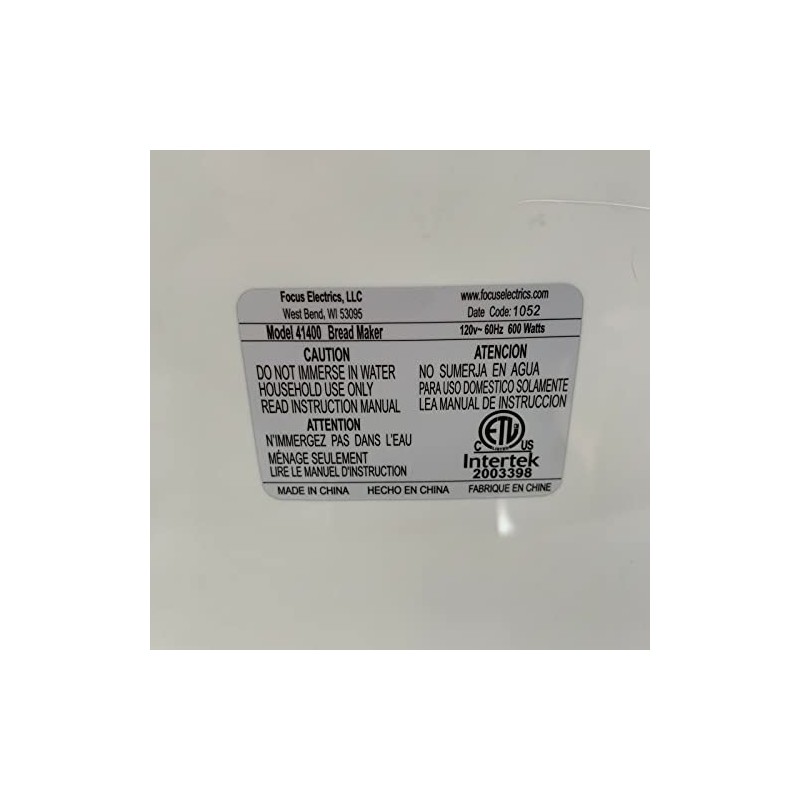 Paddle fits West Bend Bread Maker Model 41400 only