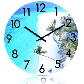 Crosstime 16 Inch Waterproof Large Outdoor Clock – Rustproof Weather Resistant Beach Coastal Decor Wall Clock for Patio, Poolside, Porch, Garden - UV Protected Tempered Glass