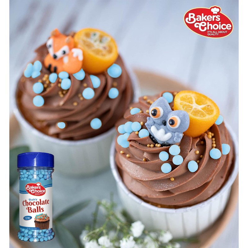 Baker’s Choice Crunchy Crispearls - Blue Chocolate Pearls - Kosher