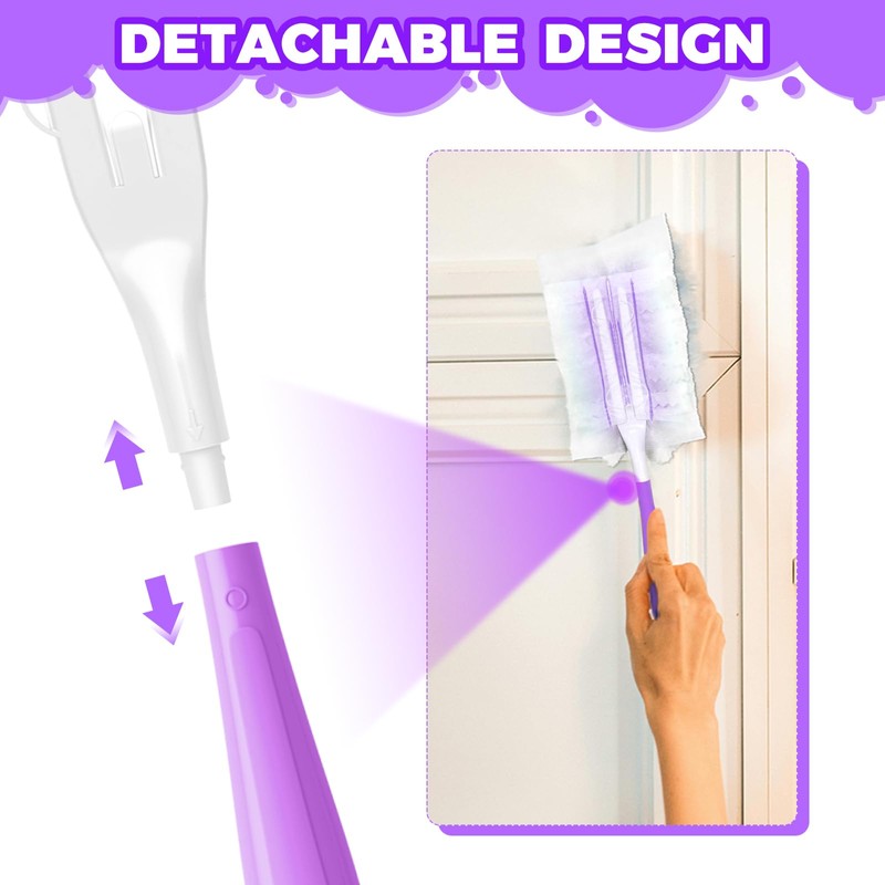 5PCS Duster Refills Folding Handles Set Compatible with Swiffer Dusters,Disposable