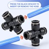 Bwintech 5 Pcs 4 Way 10mm OD Tube Straight Push