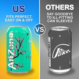 Skywin Silicone Can Sleeve Green - 3 Pack of 12 oz (355ml) Can Cover Hides Drink Can by Disguising it as a Can of Soda