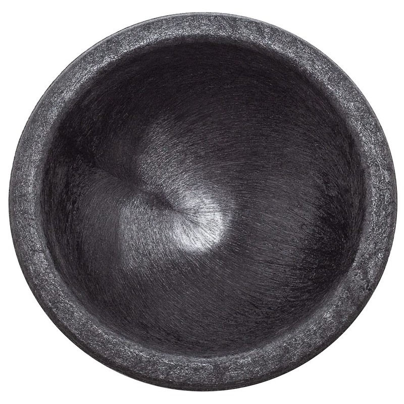 4 oz Black Thermal Plastic Molcajete Bowl - 4" x