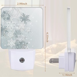 YASHILAIYA Night Light,Winter Christmas Snowflake Plug into Wall with Dusk to Dawn Light Sensors Nightlights for Bedroom Bathroom Hallway Kitchen Gifts Ideal for Girls Women