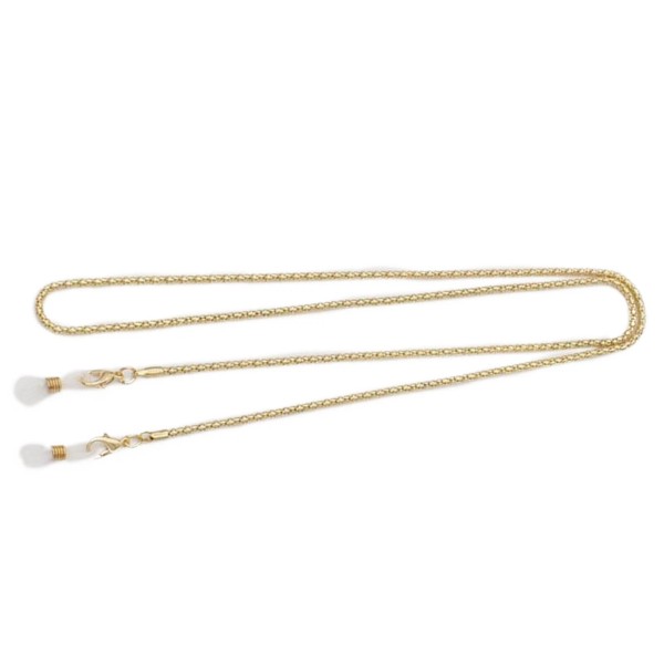 Universal 2.3ft Gold Non-slip Bead Eyeglass Chain Glasses Mask Lanyard