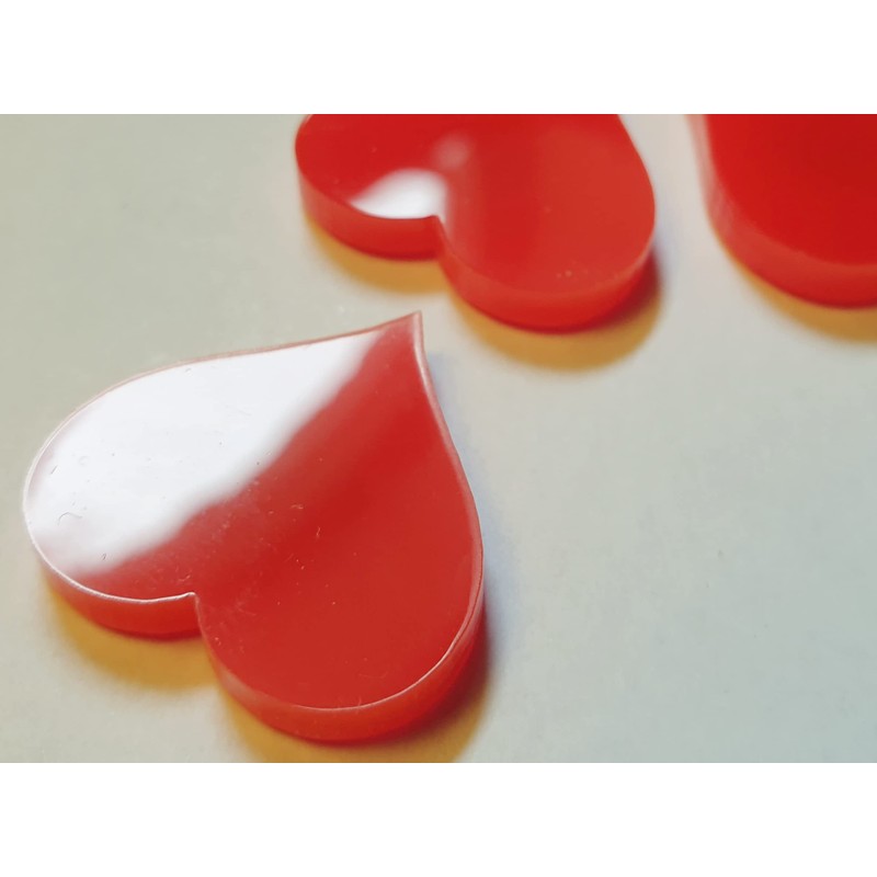 8 Pcs Small Red Acrylic Love Heart Fridge Magnets |