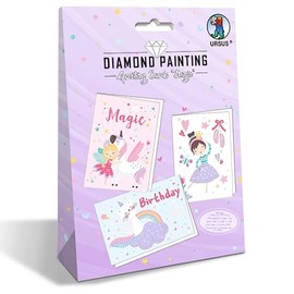 Ursus 43540001F Diamond Painting Greeting Cards "Magic", Craft Set for Children for Creative Design of Greeting Cards, Pack of 3, DIN B6