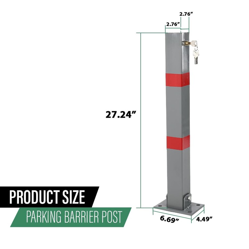 Safety Bollard Post Steel Folding Parking Barrier Lockable Car Bollard