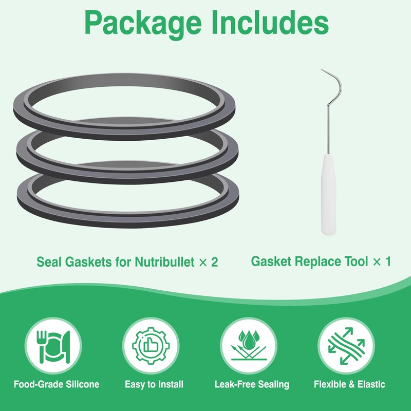 3Pcs Gaskets Rubber Seal Ring Replacement for Nutribullet 600W 900W