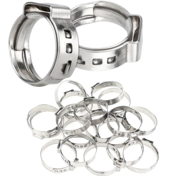 50Pcs 26.4mm-29.6mm （1inch）Single Ear Hose Clamp Hose Crimp Clamps Ear