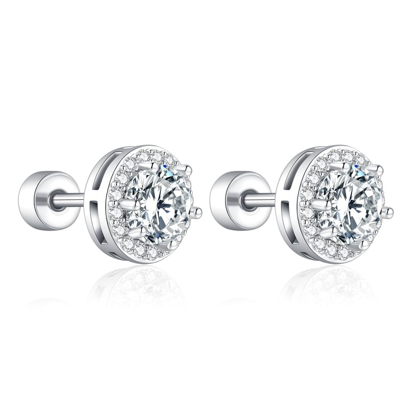 Onnzin Hypoallergenic Titanium Earrings for Sensitive Ears,Implant Grade Titanium Cubic