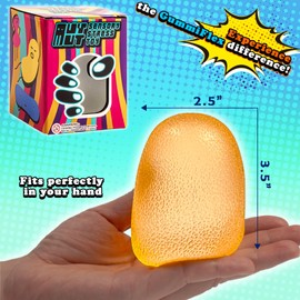 MUYMUT GummiFlex Mega Sensory Stress Toy – High-Density Gel-Filled, Slow-Rising, Textured Fidget Toy for Stress & Anxiety Relief, Hand Workout – ADHD, Autism, Office & Students – 3.5", 1Pc, Yellow